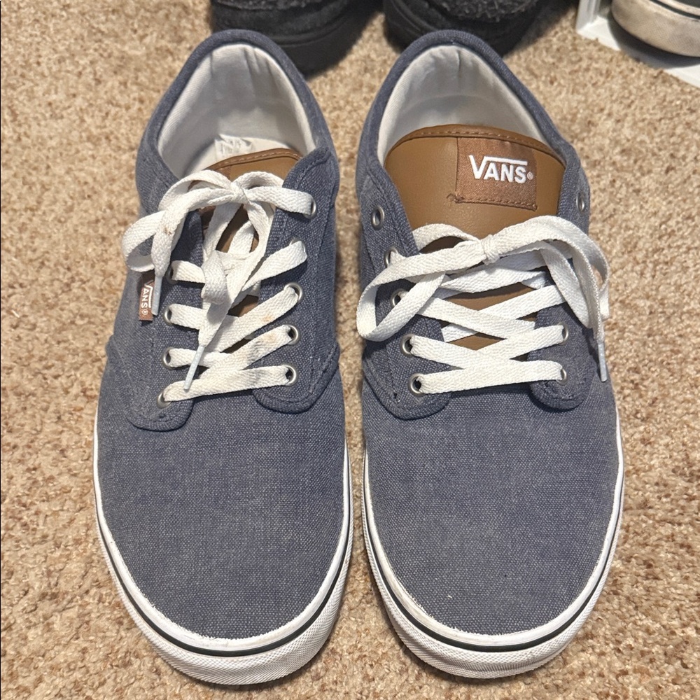 Vans Men's Denim Blue and Tan Sneakers